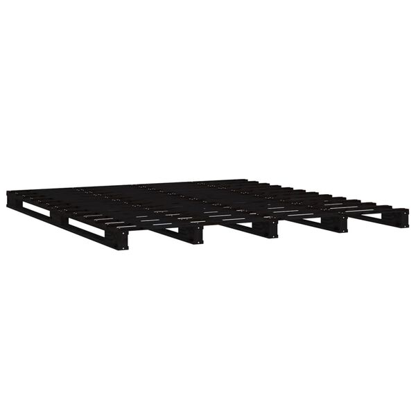 vidaXL Lit de palette sans matelas noir bois massif