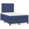 vidaXL Sommier &agrave; lattes de lit matelas et LED bleu 120x190 cm tissu