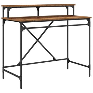 vidaXL Bureau Bois Ancien 100 x 50 x 90 cm Bois d'ing&eacute;nierie