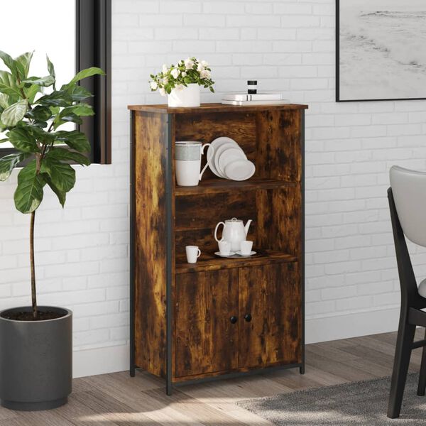 vidaXL Buffet haut ch&ecirc;ne fum&eacute; 62x32x103,5 cm bois d'ing&eacute;nierie