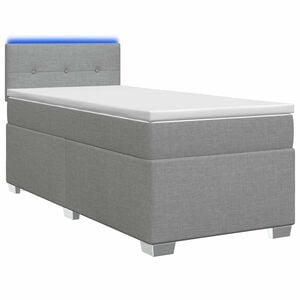 vidaXL Lit de box spring avec matelas et LED Gris clair Simple Tissu