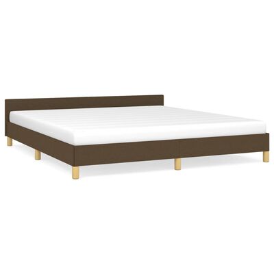 vidaXL Cadre de lit sans matelas marron foncé 180x200 cm tissu