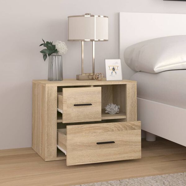 vidaXL Table de chevet Ch&ecirc;ne sonoma 60x36x45 cm Bois d'ing&eacute;nierie
