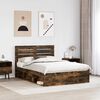 vidaXL Cadre de lit Ch&ecirc;ne fum&eacute; 140 x 190 cm Pin massif