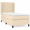 vidaXL Sommier &agrave; lattes de lit avec matelas Cr&egrave;me 90x200 cm Tissu