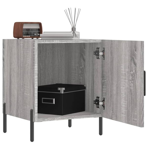 vidaXL Tables de chevet 2 pcs sonoma gris 40x40x50cm bois d'ing&eacute;nierie