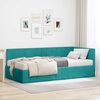 vidaXL Cadre de lit d'angle avec matelas 2 pcs Turquoise Velours