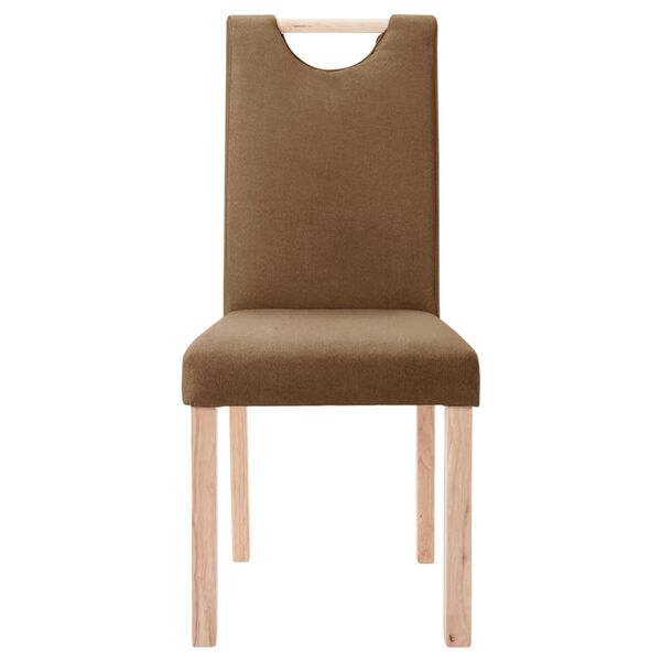vidaXL Chaises &agrave; manger lot de 4 marron tissu