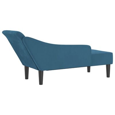 vidaXL Chaise longue avec coussins bleu velours