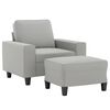 vidaXL Fauteuil avec repose-pied Gris clair 60 cm Tissu microfibre