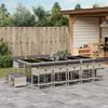vidaXL Ensemble &agrave; manger de jardin et coussins 15 pcs gris clair rotin