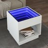 vidaXL Table basse avec LED infini blanc 50x50x50 cm