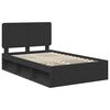 vidaXL Cadre de lit avec t&ecirc;te de lit Noir 135 x 190 cm Pin massif