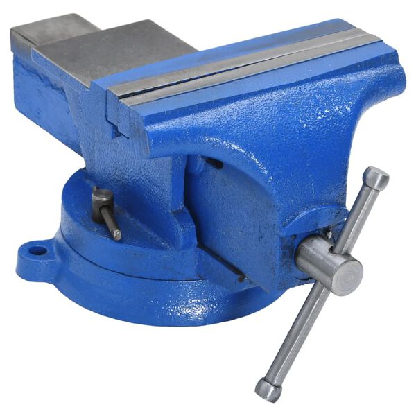 vidaXL &Eacute;tau d'&eacute;tabli bleu 150 mm fonte