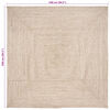 vidaXL Tapis de surface Carr&eacute; Naturel et Blanc 240 x 240 cm Jute