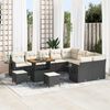vidaXL Ensemble de canap&eacute; de jardin 12 pcs Noir polyrotin