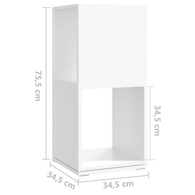 vidaXL Armoire rotative Blanc 34,5x34,5x75,5 cm bois d'ingénierie