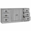 vidaXL Buffets 3 pcs Sonoma gris Bois d'ing&eacute;nierie