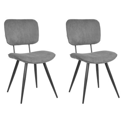 LABEL51 Chaises à manger lot de 2 Vic 49x60x87 cm gris foncé