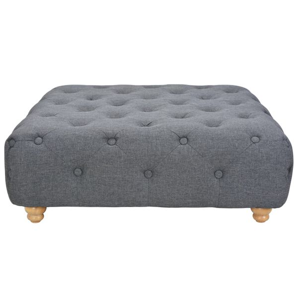 vidaXL Pouf Tissu 80 x 80 x 30 cm Gris foncé