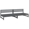 vidaXL Canap&eacute;s centraux de jardin 2 pcs gris 120x80 cm bois pin massif