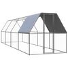 vidaXL Poulailler d'ext&eacute;rieur 2x8x2 m Acier galvanis&eacute;