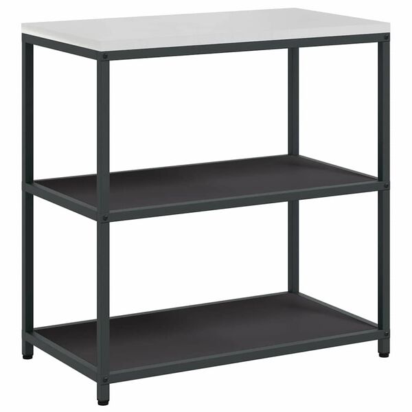 vidaXL Rangement de cuisine avec &eacute;tag&egrave;re Noir 60 x 50 x 92 cm Acier