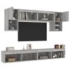 vidaXL Unit&eacute;s murales TV avec LED 6 pcs gris sonoma bois d'ing&eacute;nierie