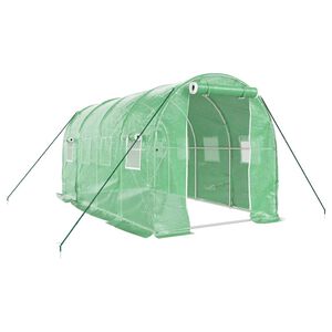 vidaXL Serre avec cadre en acier vert 8 m&sup2; 4x2x2 m