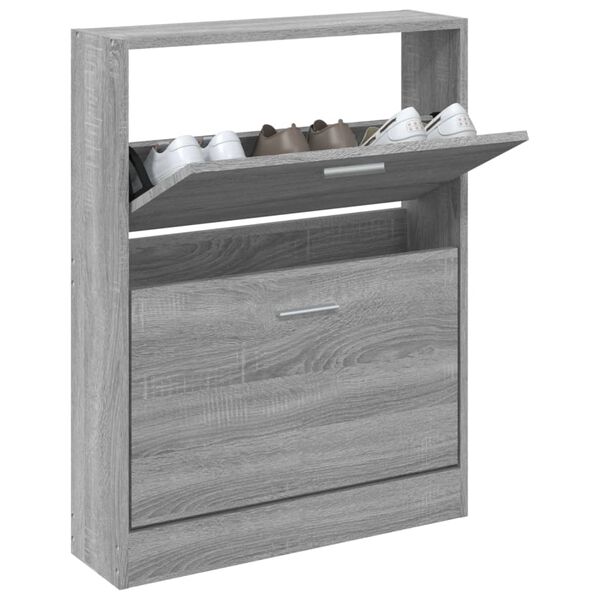 vidaXL Armoire &agrave; chaussures Sonoma gris 59x17x81 cm Bois d'ing&eacute;nierie