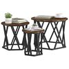 vidaXL Table d'appoint empilable 3 pcs Ch&ecirc;ne fum&eacute;