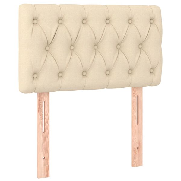 vidaXL T&ecirc;te de lit Cr&egrave;me 80x7x78/88 cm Tissu