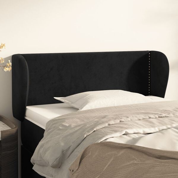 vidaXL T&ecirc;te de lit avec oreilles Noir 83x23x78/88 cm Velours
