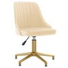vidaXL Chaises pivotantes &agrave; manger lot de 2 Cr&egrave;me Velours