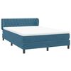vidaXL Sommier &agrave; lattes de lit et matelas bleu fonc&eacute; 140x210cm velours
