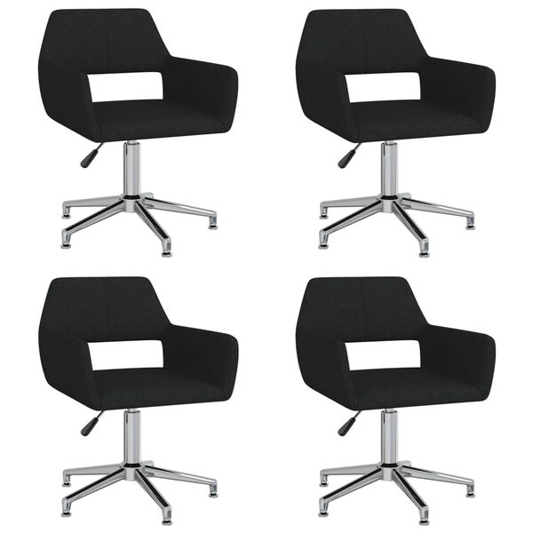 vidaXL Chaises pivotantes &agrave; manger lot de 4 Noir Tissu