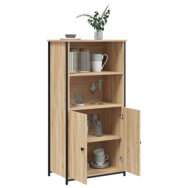 vidaXL Buffet haut ch&ecirc;ne sonoma 62x36x121,5 cm bois d'ing&eacute;nierie