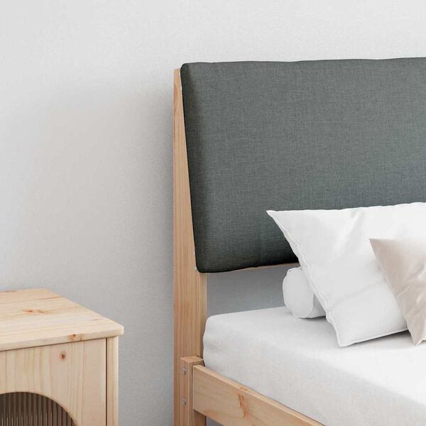 vidaXL T&ecirc;te de lit capitonn&eacute;e Gris fonc&eacute; 200 cm Pin massif