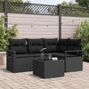 vidaXL Ensemble de Canap&eacute;s avec coussin 5 pcs Noir polyrotin