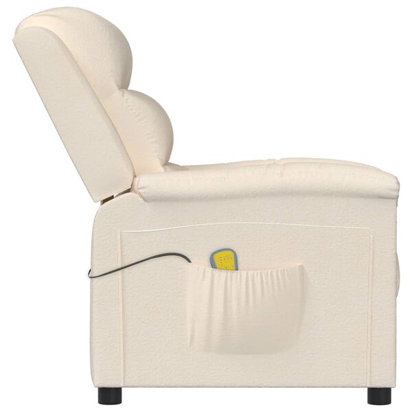 vidaXL Fauteuil de massage Crème Velours