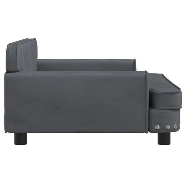 vidaXL Canap&eacute; pour enfants gris fonc&eacute; 90x53x30 cm velours