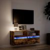 vidaXL Meuble TV mural avec lumi&egrave;res LED ch&ecirc;ne fum&eacute; 100x31x45 cm