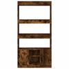 vidaXL Buffet haut chêne fumé 92x33x180 cm bois d'ingénierie