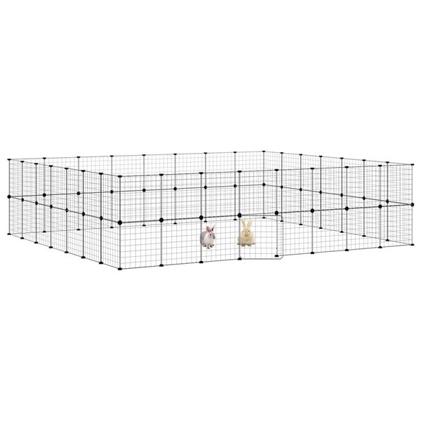 vidaXL Cage animaux de compagnie &agrave; 60 panneaux et porte Noir 35x35 cm