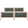 vidaXL Cadre de lit avec t&ecirc;te de lit Gris fonc&eacute; 200 x 200 cm tissu