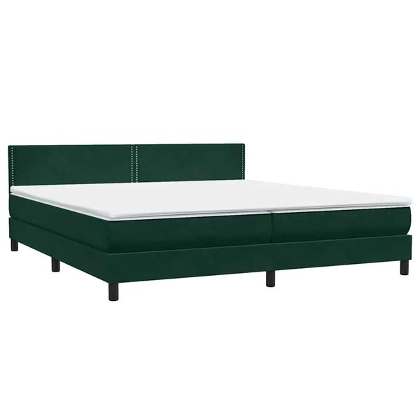 vidaXL Sommier &agrave; lattes de lit et matelas vert fonc&eacute; 200x210cm velours