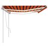 vidaXL Auvent manuel r&eacute;tractable avec LED 6x3,5 m Orange et marron