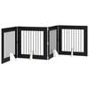 vidaXL Porte de chien pliable avec supports 4 pc Ch&ecirc;ne noir 321 cm