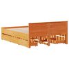vidaXL Cadre de lit sans matelas avec t&ecirc;te de lit brun cire 140x190 cm