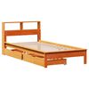 vidaXL Lit biblioth&egrave;que sans matelas cire marron 100x200 cm pin massif